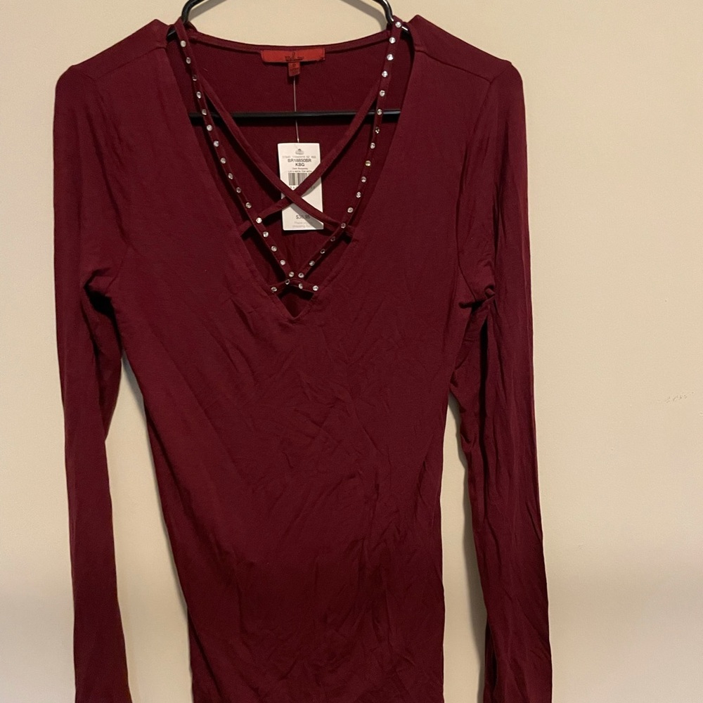 Burgundy top